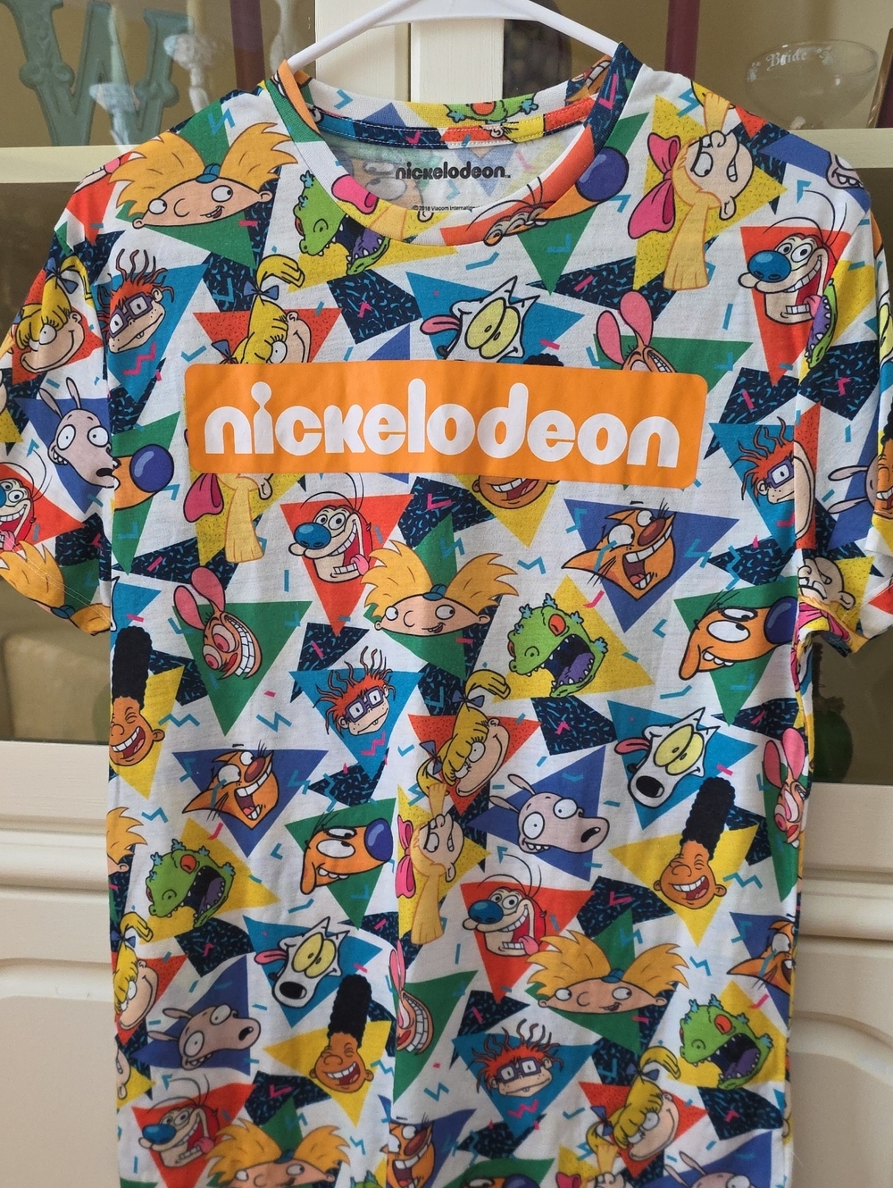 Nickelodeon Multicolor Character All-Over Print Tee with Orange Logo